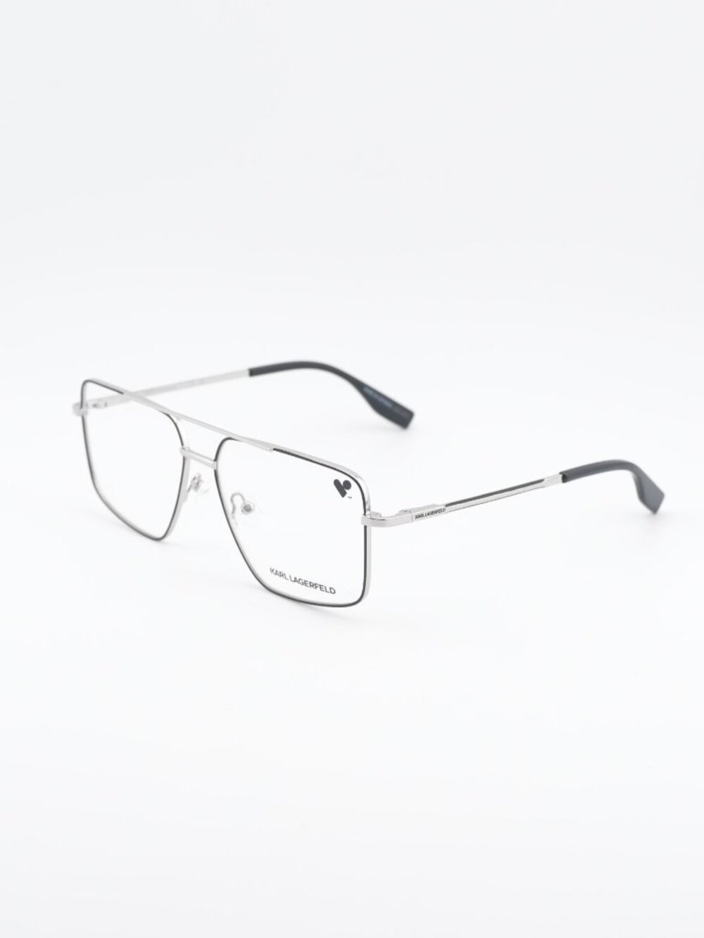Karl Lagerfeld KL357 N 044 Eyeglasses Black / Silver 56mm Aviator Frame
